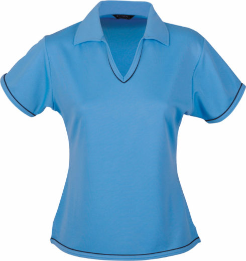 Picture of Stencil Ladies Short Sleeve Lightweight Cool Dry V Neck Polo Shirt